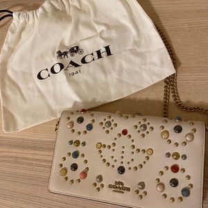 Genuine Coach crossbody leather multicolored bag